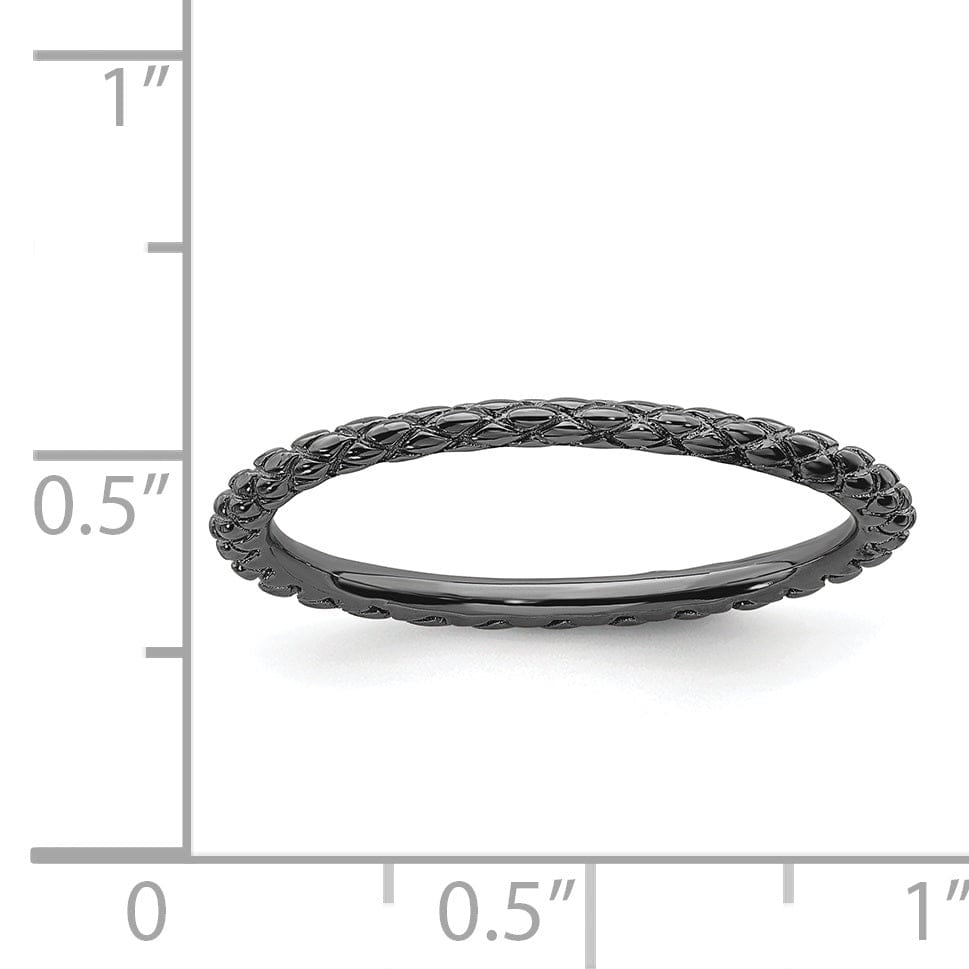 Stackable Expressions Ring Sterling Silver Black-Plated Criss-Cross Ring