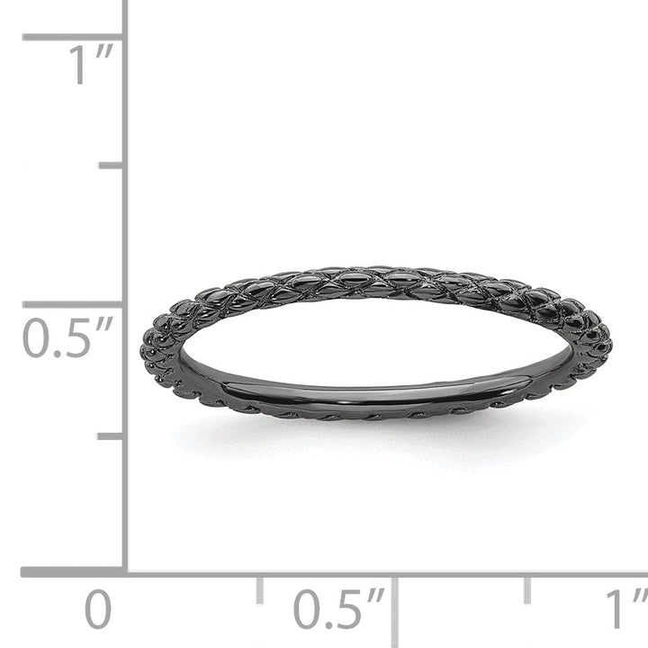 Stackable Expressions Ring Sterling Silver Black-Plated Criss-Cross Ring