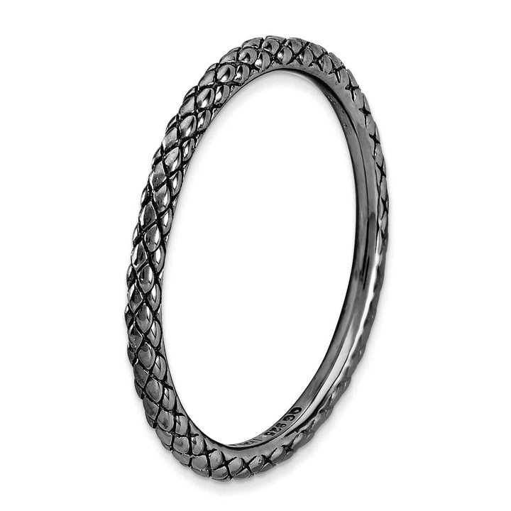 Stackable Expressions Ring Sterling Silver Black-Plated Criss-Cross Ring