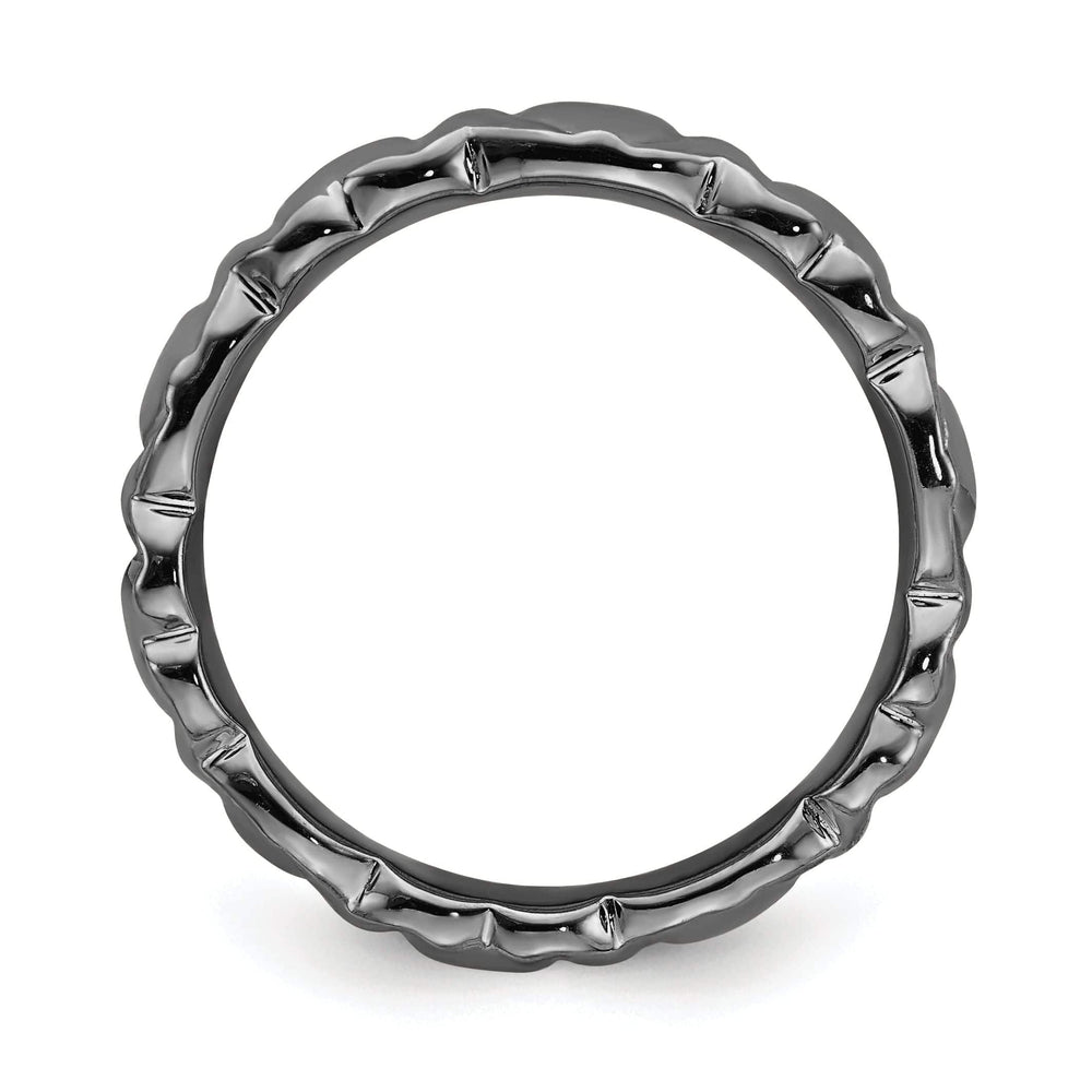 Stackable Expressions Ring Sterling Silver Black-Plated Hearts Ring