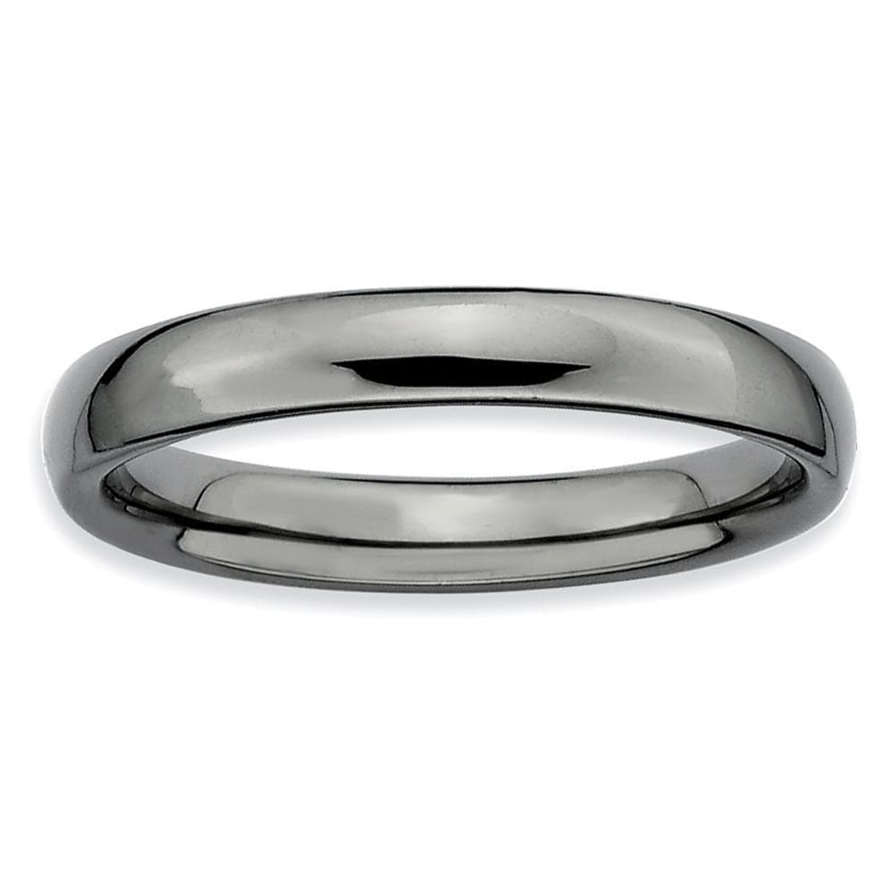 Stackable Expressions Ring Sterling Silver Black-Plated Polished Ring
