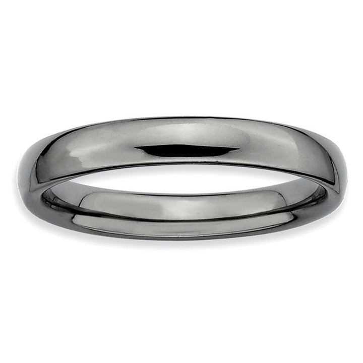 Stackable Expressions Ring Sterling Silver Black-Plated Polished Ring