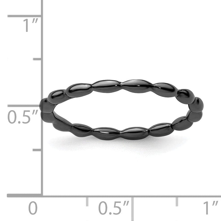 Stackable Expressions Ring Sterling Silver Black-Plated Rice Bead Ring
