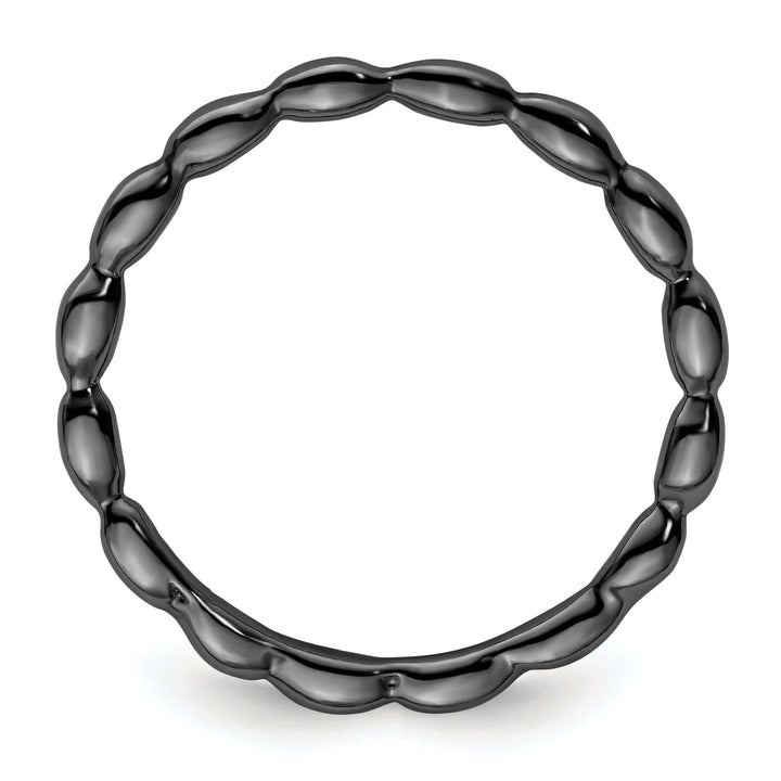 Stackable Expressions Ring Sterling Silver Black-Plated Rice Bead Ring
