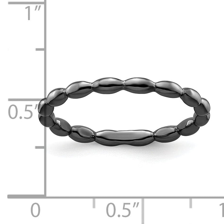 Stackable Expressions Ring Sterling Silver Black-Plated Rice Ring