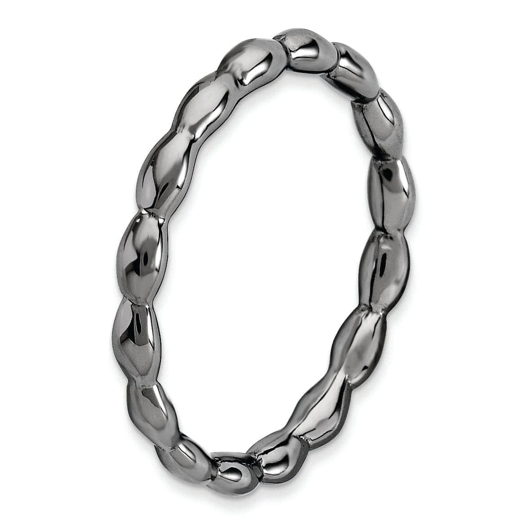 Stackable Expressions Ring Sterling Silver Black-Plated Rice Ring