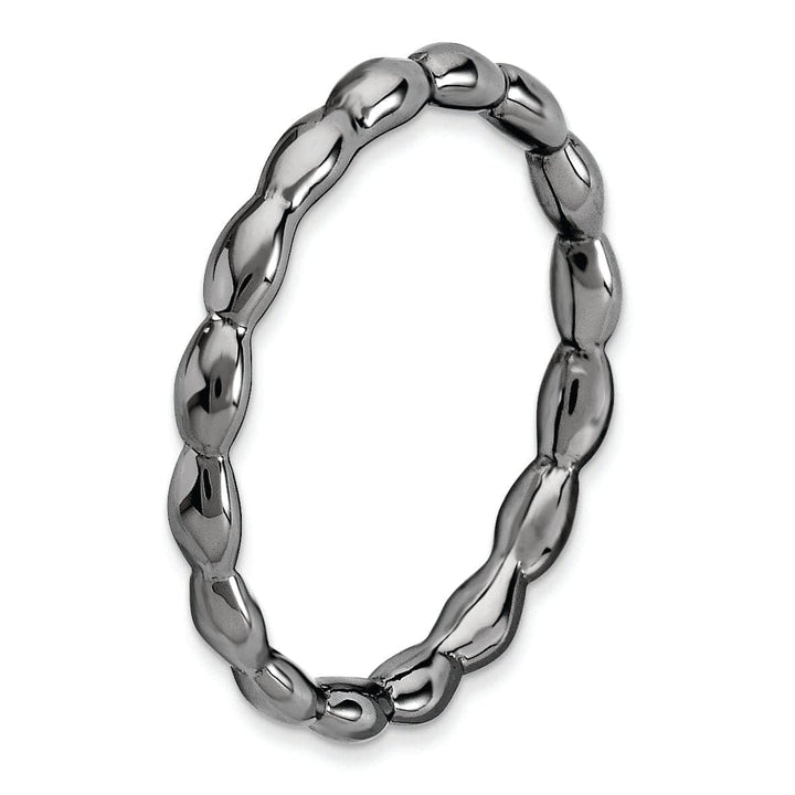 Stackable Expressions Ring Sterling Silver Black-Plated Rice Ring