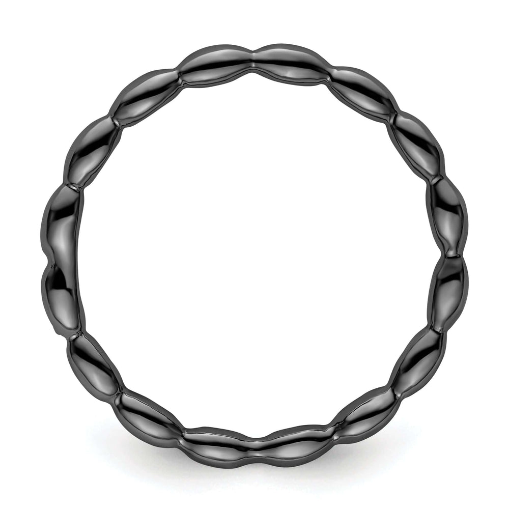 Stackable Expressions Ring Sterling Silver Black-Plated Rice Ring