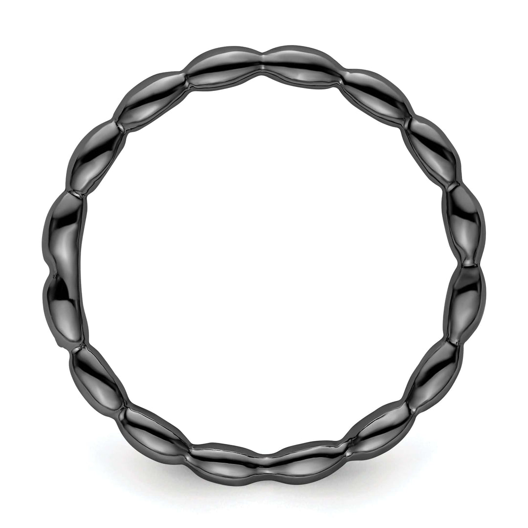 Stackable Expressions Ring Sterling Silver Black-Plated Rice Ring