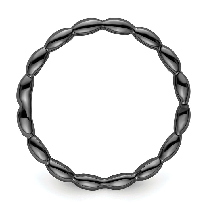 Stackable Expressions Ring Sterling Silver Black-Plated Rice Ring