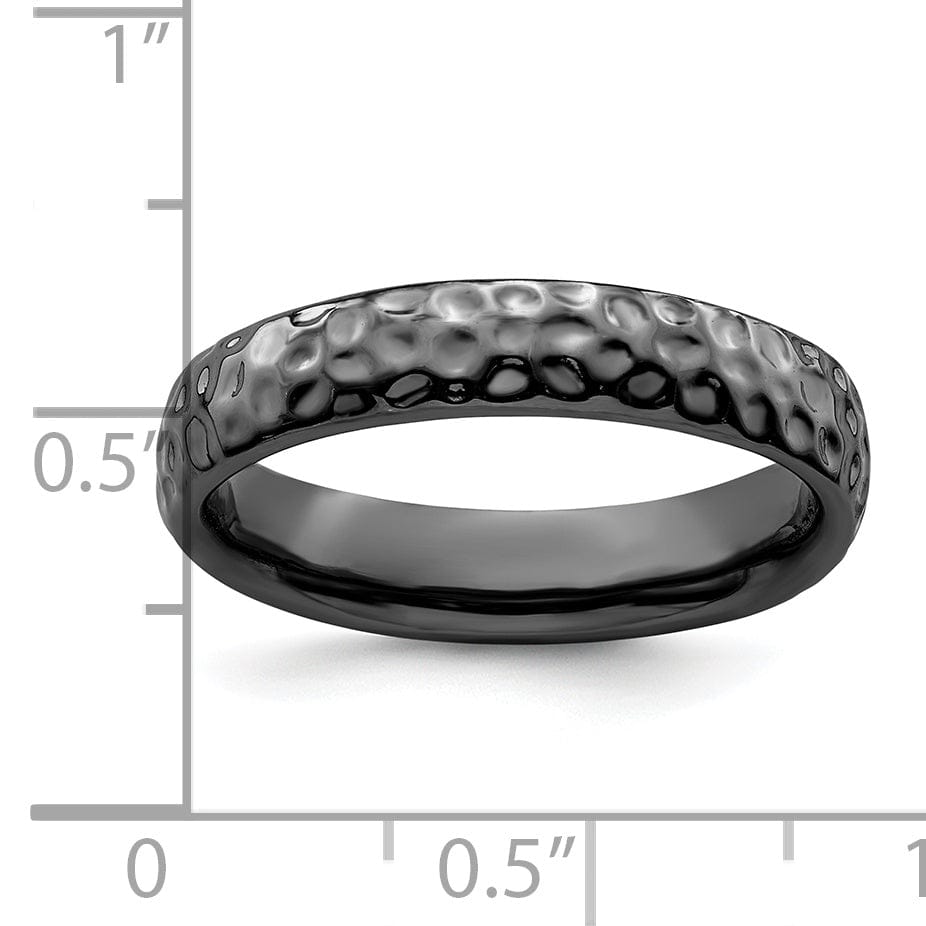 Stackable Expressions Ring Sterling Silver Black-Plated Ring