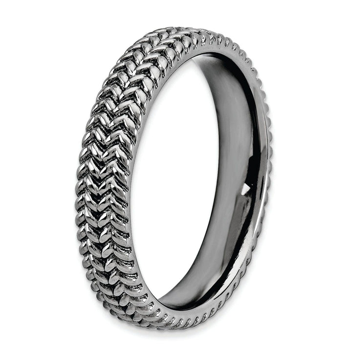 Stackable Expressions Ring Sterling Silver Black-Plated Ring