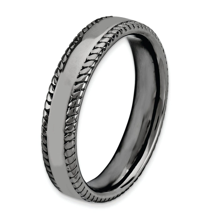 Stackable Expressions Ring Sterling Silver Black-Plated Ring
