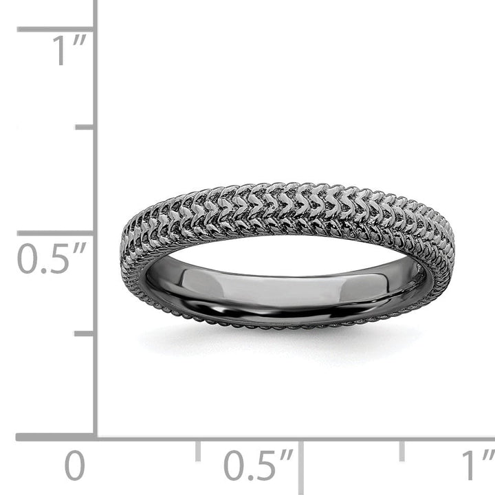 Stackable Expressions Ring Sterling Silver Black-Plated Ring