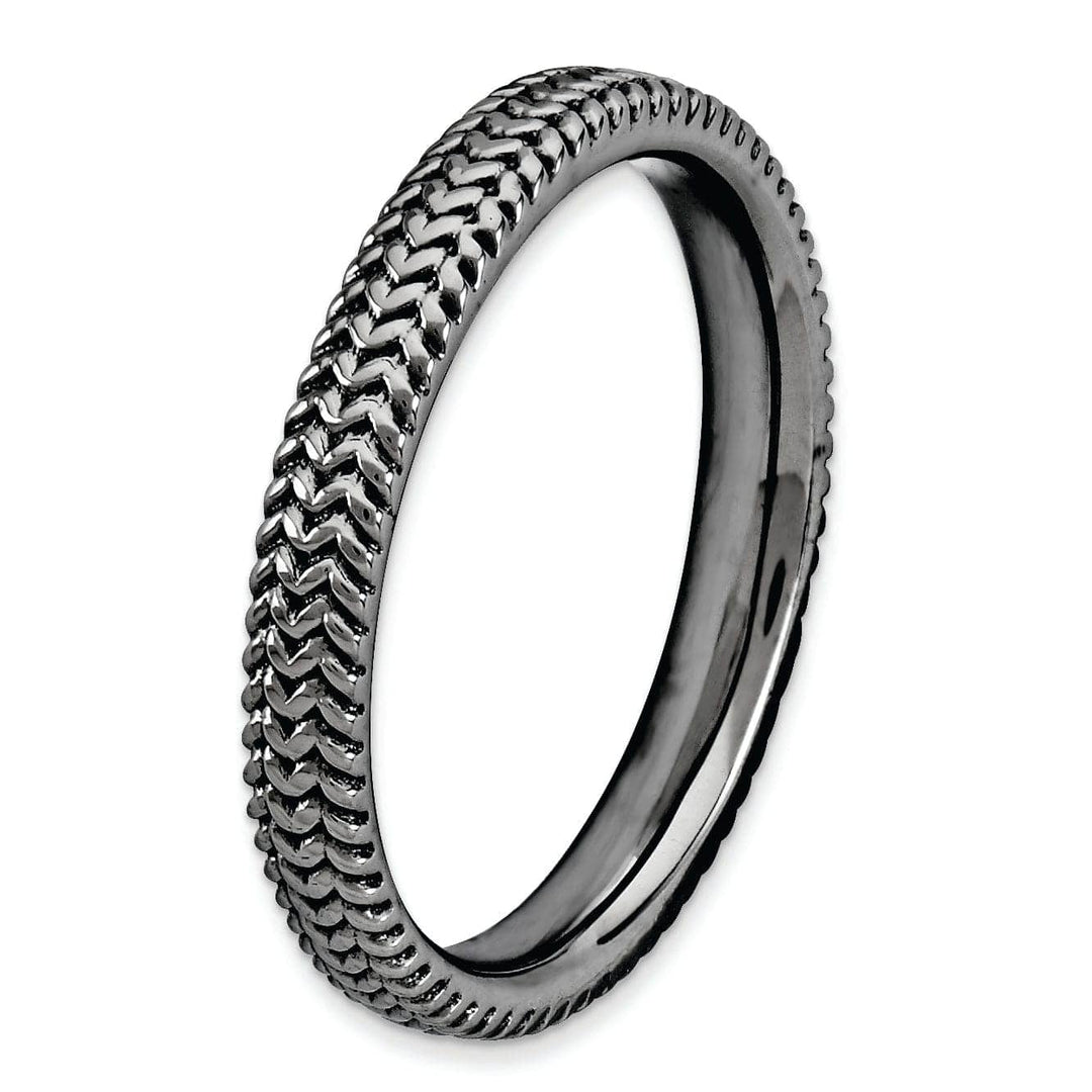 Stackable Expressions Ring Sterling Silver Black-Plated Ring