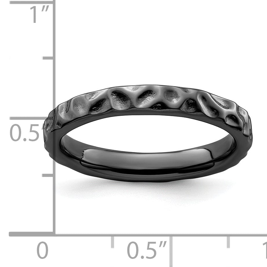 Stackable Expressions Ring Sterling Silver Black-Plated Ring