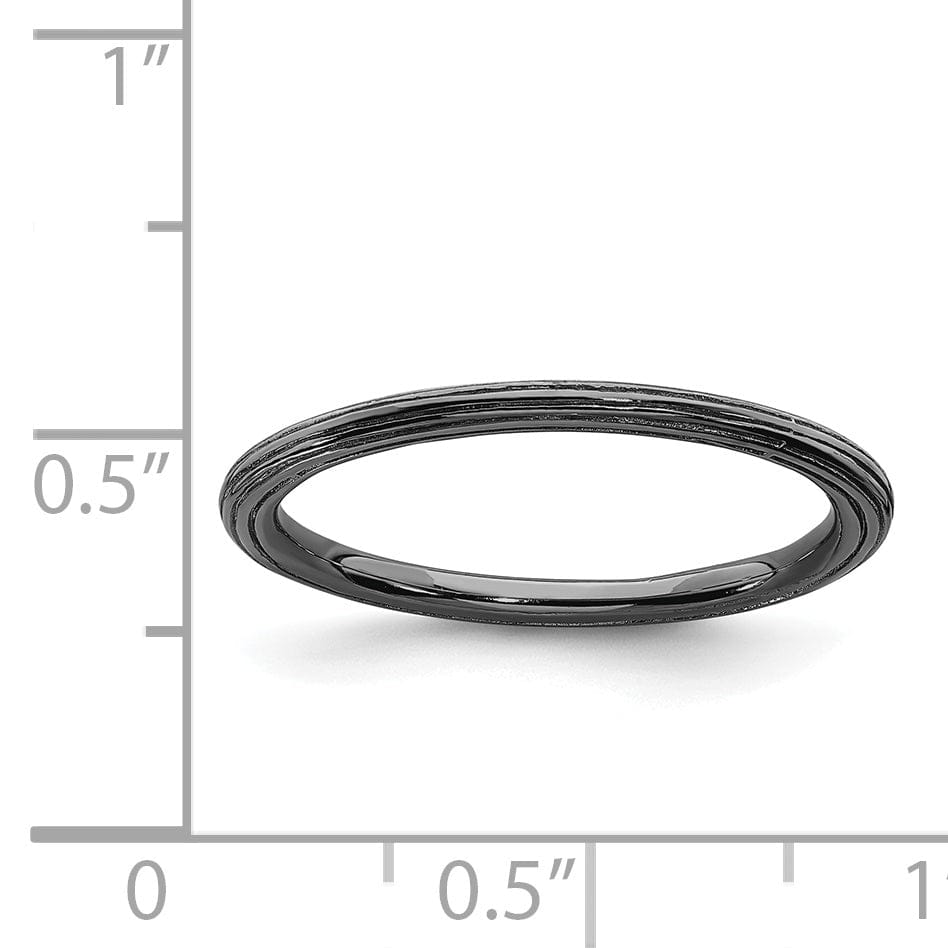 Stackable Expressions Ring Sterling Silver Black-Plated Step-Down Ring