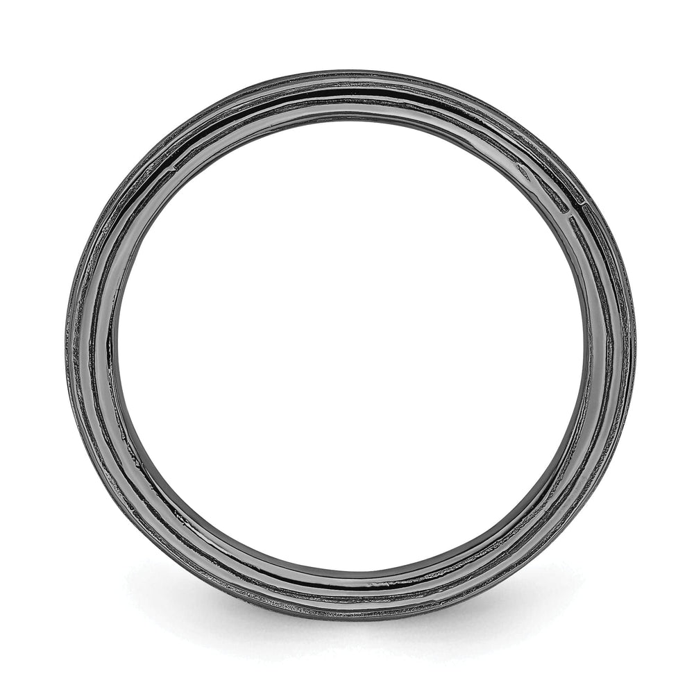 Stackable Expressions Ring Sterling Silver Black-Plated Step-Down Ring