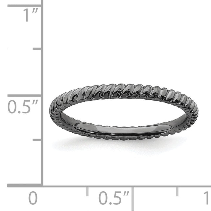 Stackable Expressions Ring Sterling Silver Black-Plated Twisted Ring