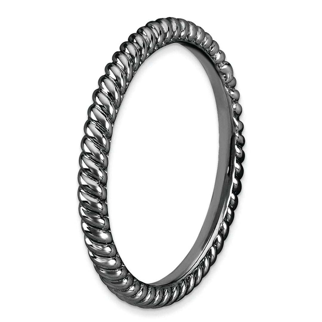 Stackable Expressions Ring Sterling Silver Black-Plated Twisted Ring