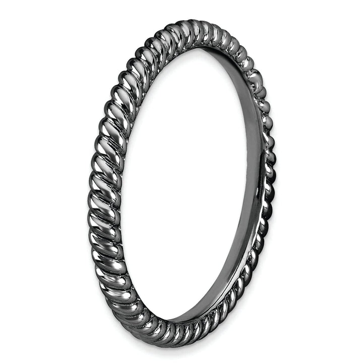 Stackable Expressions Ring Sterling Silver Black-Plated Twisted Ring