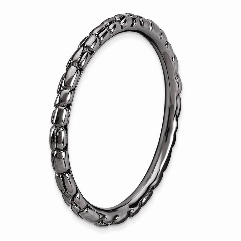Stackable Expressions Ring Sterling Silver Black-Plated Twisted Ring