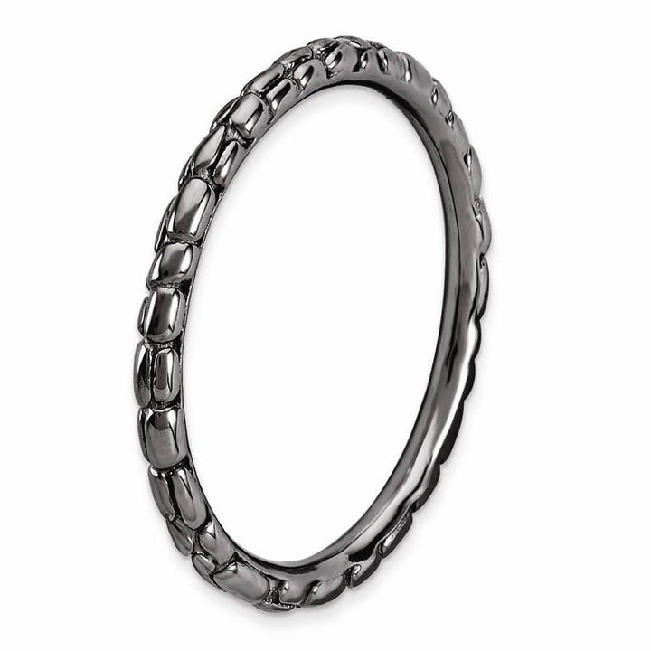 Stackable Expressions Ring Sterling Silver Black-Plated Twisted Ring