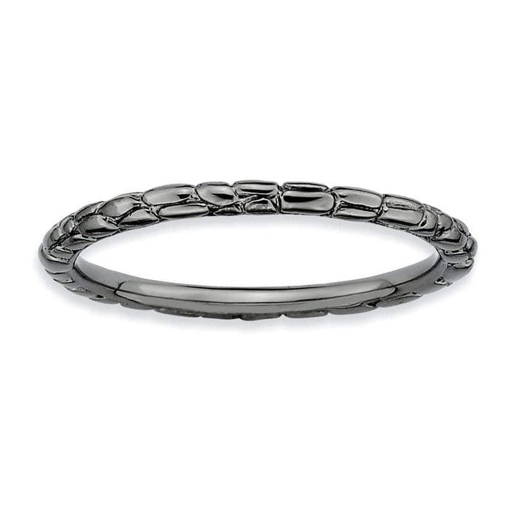 Stackable Expressions Ring Sterling Silver Black-Plated Twisted Ring