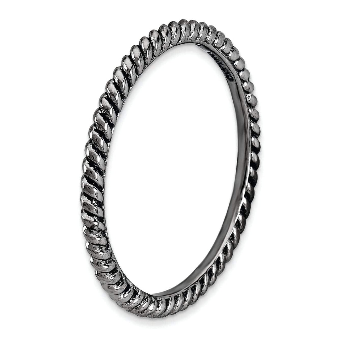 Stackable Expressions Ring Sterling Silver Black-Plated Twisted Ring