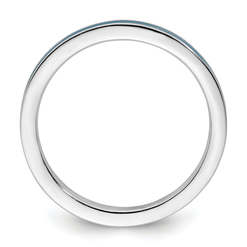 Stackable Expressions Ring Sterling Silver Blue Enameled 2.25MM Ring