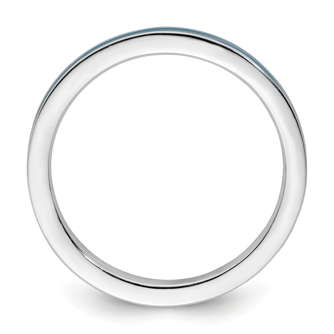 Stackable Expressions Ring Sterling Silver Blue Enameled 2.25MM Ring
