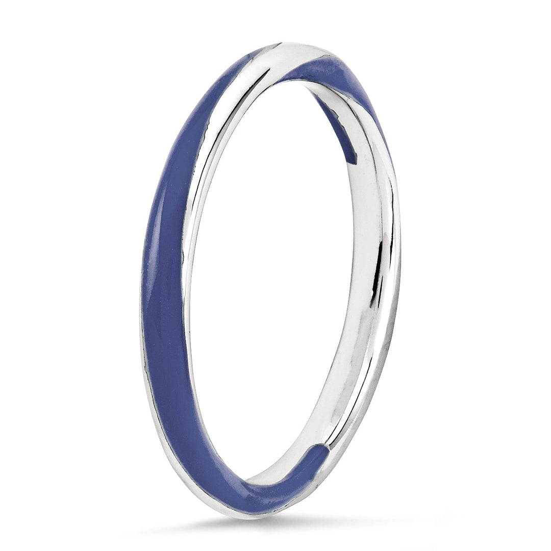 Stackable Expressions Ring Sterling Silver Blue Enameled Stackable Ring