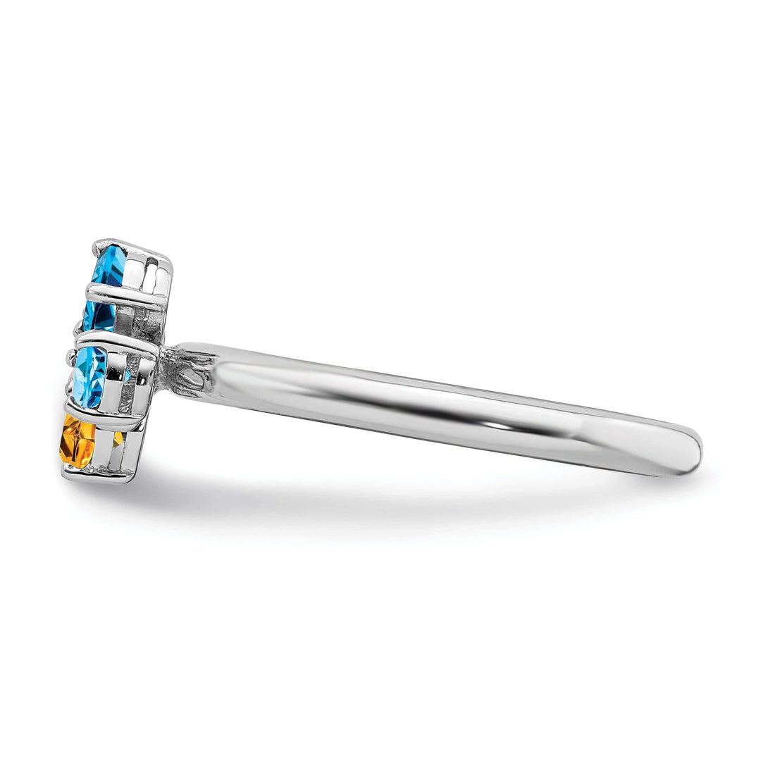 Stackable Expressions Ring Sterling Silver Blue Topaz/Citrine Butterfly Ring