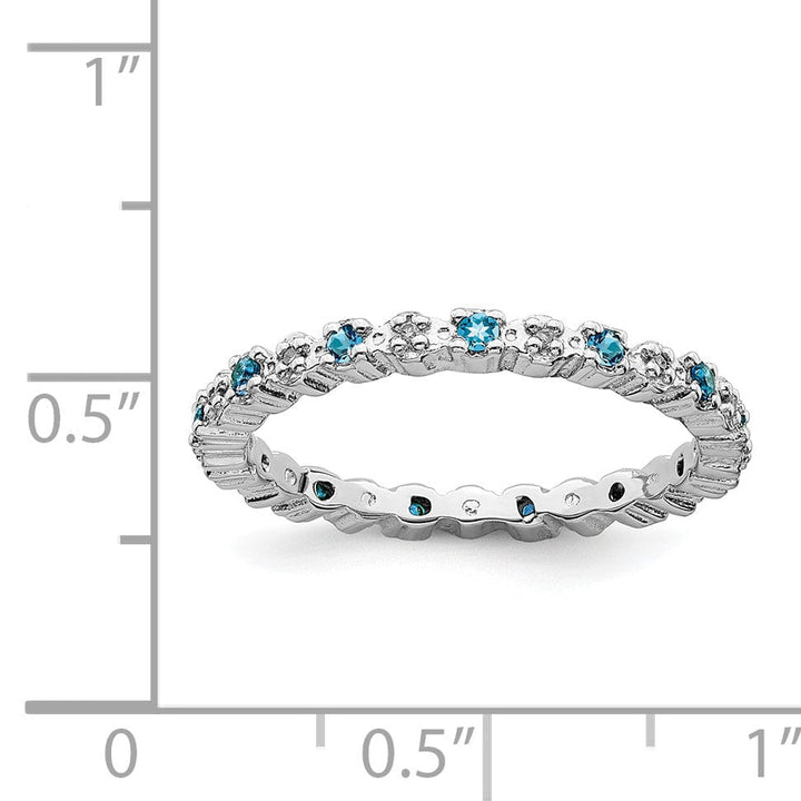 Stackable Expressions Ring Sterling Silver Blue Topaz Diamond Ring