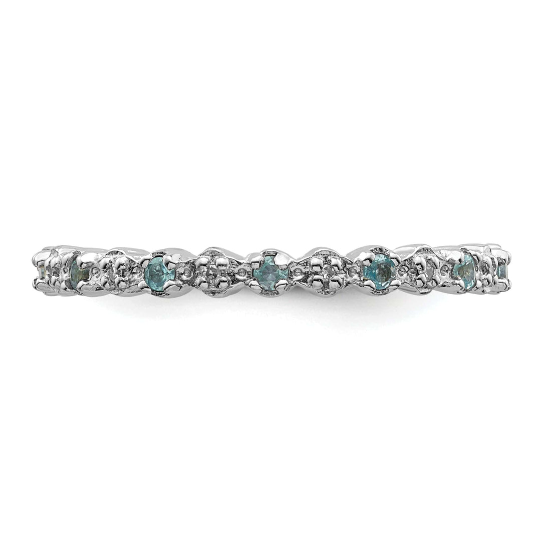 Stackable Expressions Ring Sterling Silver Blue Topaz Diamond Ring
