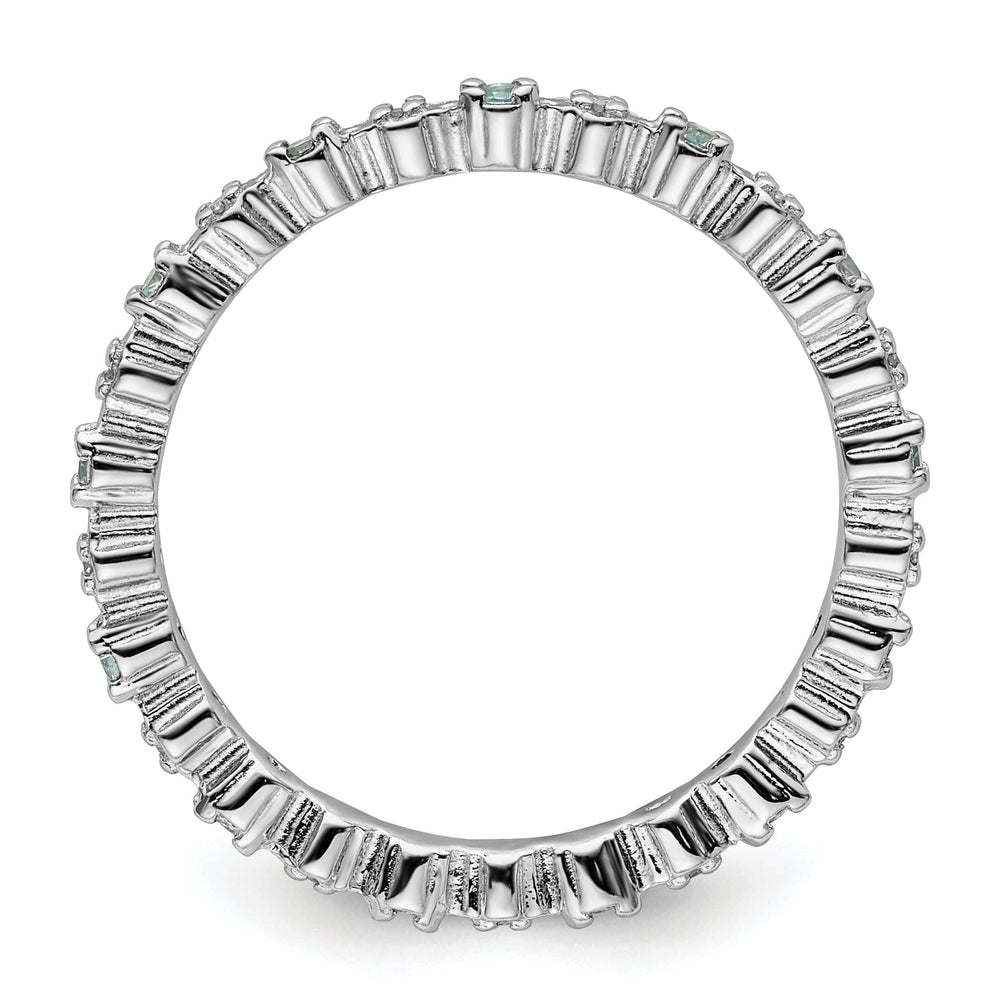 Stackable Expressions Ring Sterling Silver Blue Topaz Diamond Ring