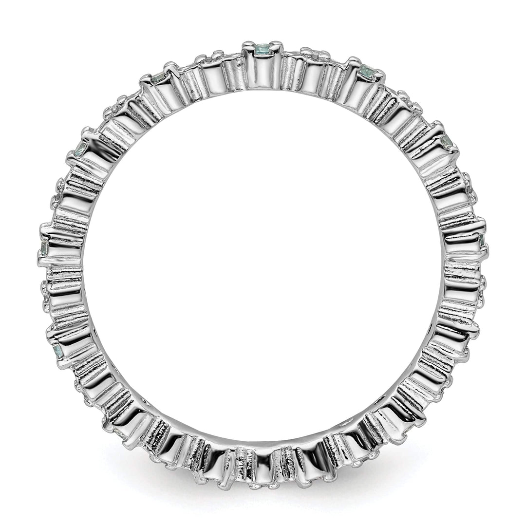 Stackable Expressions Ring Sterling Silver Blue Topaz Diamond Ring