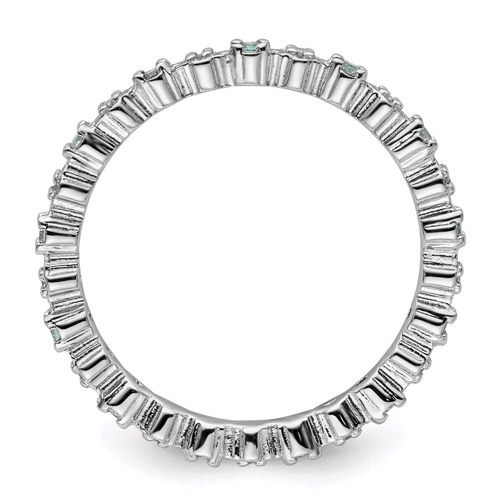 Stackable Expressions Ring Sterling Silver Blue Topaz Diamond Ring