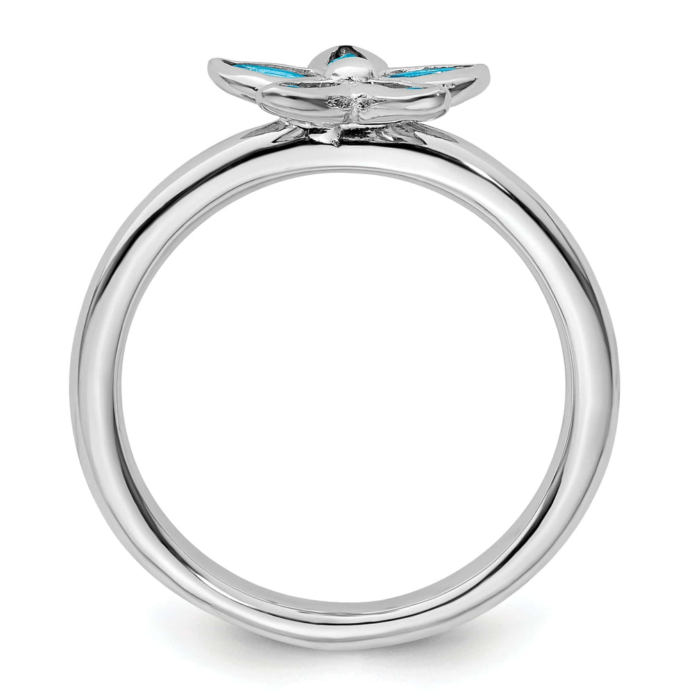 Stackable Expressions Ring Sterling Silver Blue Topaz Flower Ring