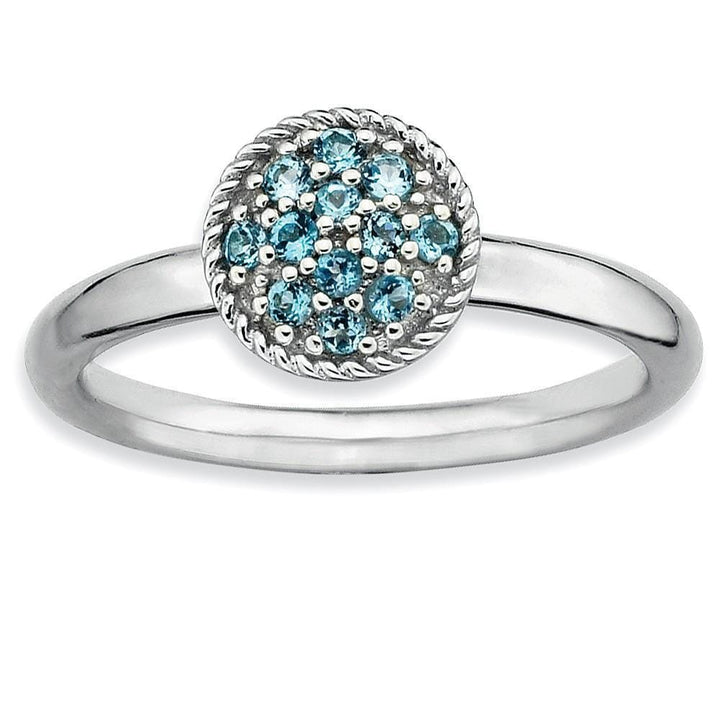 Stackable Expressions Ring Sterling Silver Blue Topaz Rhodium Ring