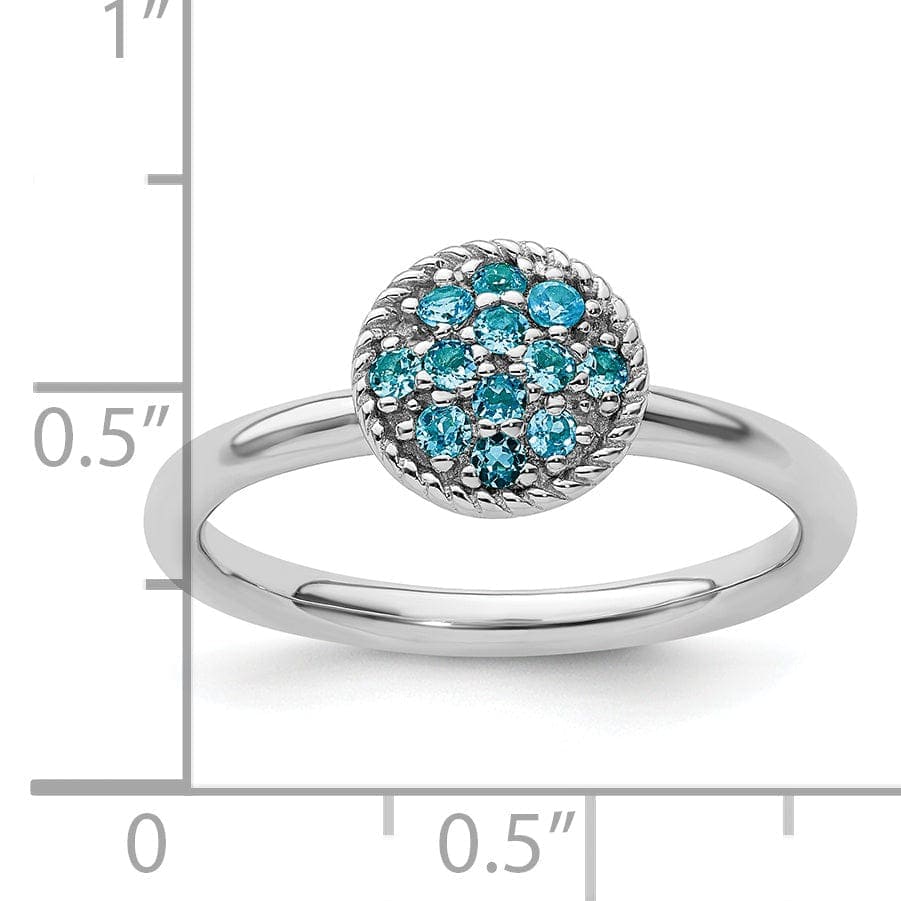 Stackable Expressions Ring Sterling Silver Blue Topaz Rhodium Ring