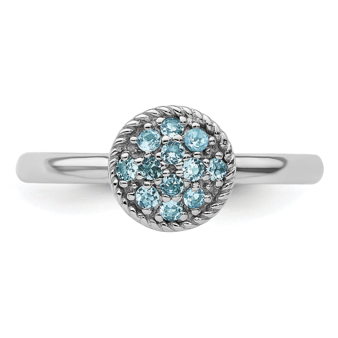 Stackable Expressions Ring Sterling Silver Blue Topaz Rhodium Ring