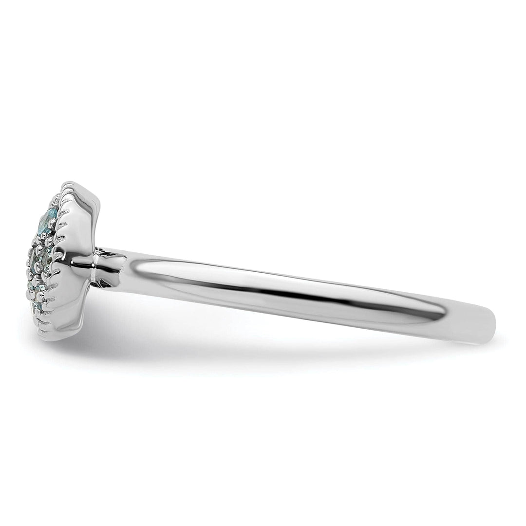 Stackable Expressions Ring Sterling Silver Blue Topaz Rhodium Ring