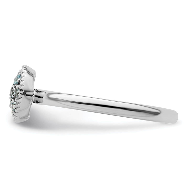 Stackable Expressions Ring Sterling Silver Blue Topaz Rhodium Ring