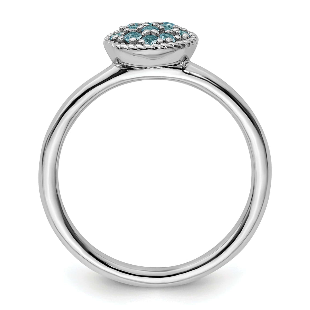 Stackable Expressions Ring Sterling Silver Blue Topaz Rhodium Ring