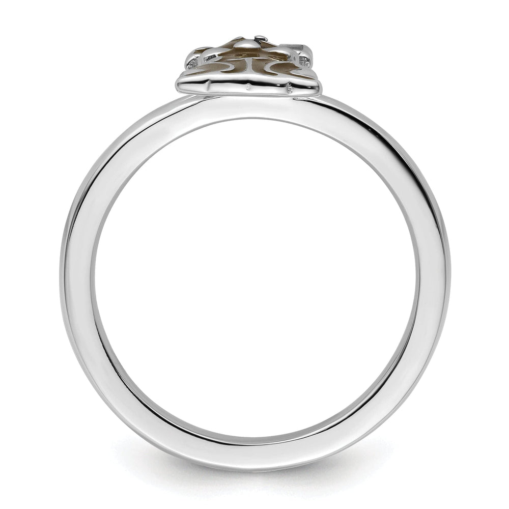 Stackable Expressions Ring Sterling Silver Brown Enameled Dog Ring