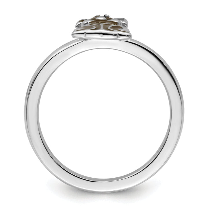 Stackable Expressions Ring Sterling Silver Brown Enameled Dog Ring