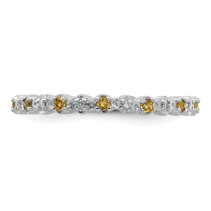 Stackable Expressions Ring Sterling Silver Citrine Diamond Ring