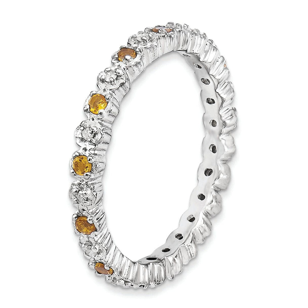 Stackable Expressions Ring Sterling Silver Citrine Diamond Ring