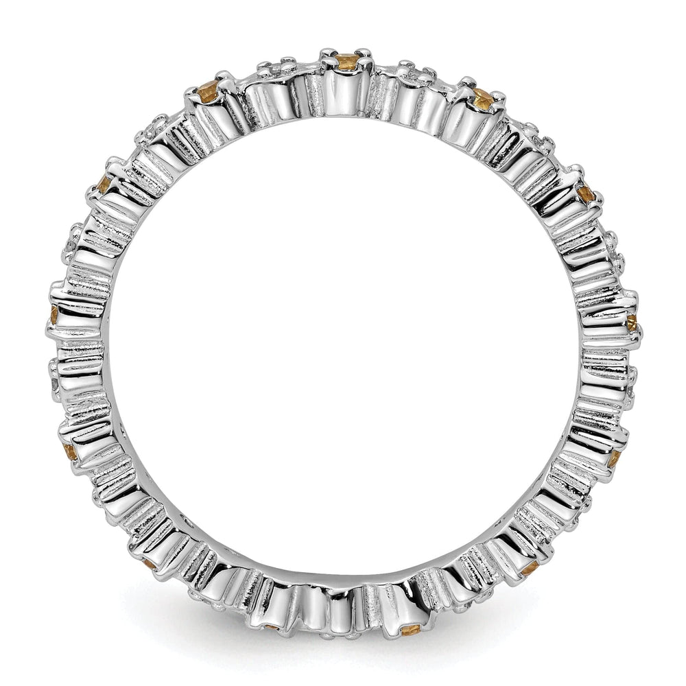 Stackable Expressions Ring Sterling Silver Citrine Diamond Ring